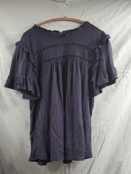 Maurices Tops - Maurices Dark Purple Ruffled Sleeve Blouse
